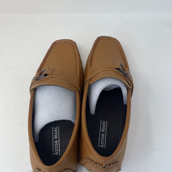 Aston Marc‎ Charter Loafers Men's 9M Tan Side Buckle Casual Slip-on Shoes S0694 - Picture 6 of 11
